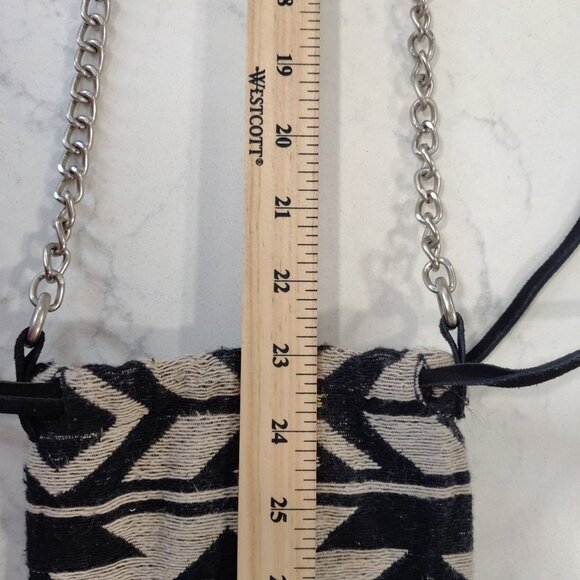 American Eagle Out Bag S Crossbody Boho Aztec Leather Canvas Festival Western - Picture 11 of 16